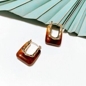 Brown crystal hoop earrings S20